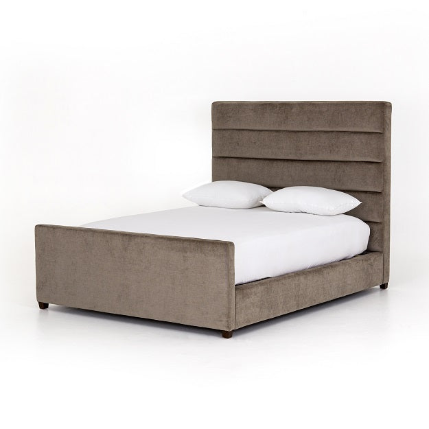 Darlington Upholstered Bed - Sage Velvet - Classic Carolina Home