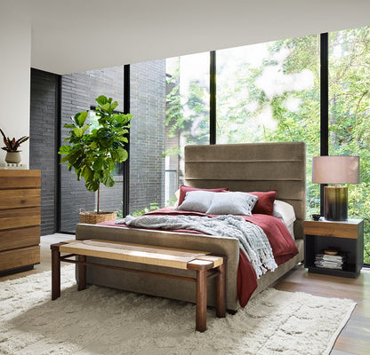 Darlington Upholstered Bed - Sage Velvet - Classic Carolina Home