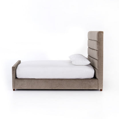 Darlington Upholstered Bed - Sage Velvet - Classic Carolina Home