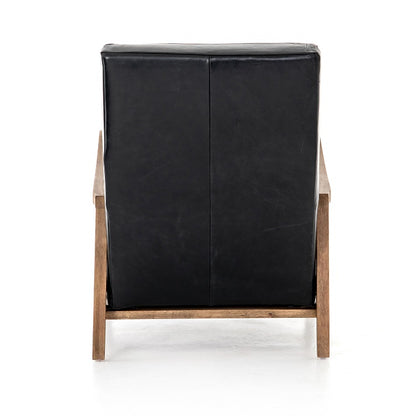 Chaz 28" Top Grain Leather Recliner - Black - Classic Carolina Home