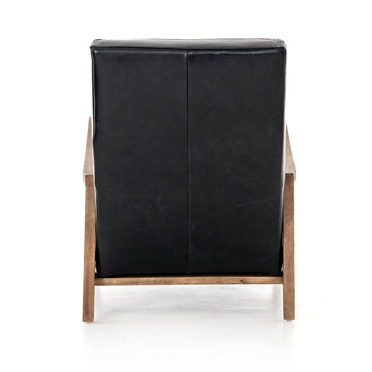 Chaz 28" Top Grain Leather Recliner - Black - Classic Carolina Home