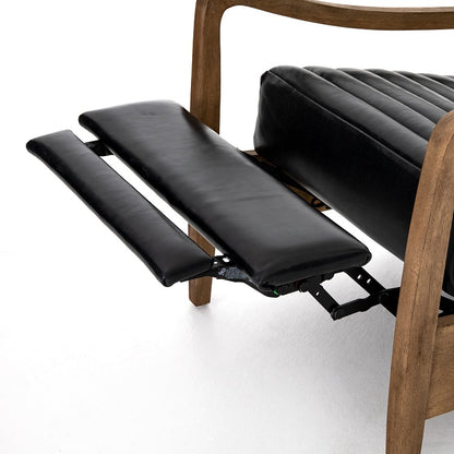 Chaz 28" Top Grain Leather Recliner - Black - Classic Carolina Home