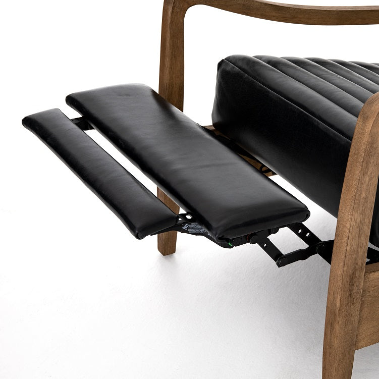 Chaz 28" Top Grain Leather Recliner - Black - Classic Carolina Home