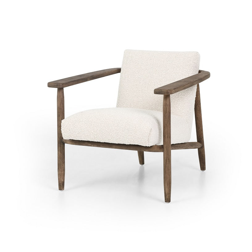 Barnett 29" Top Grain Leather Chair - Cream - Classic Carolina Home