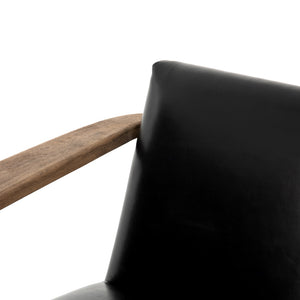 Barnett 29" Top Grain Leather Chair - Black - Classic Carolina Home