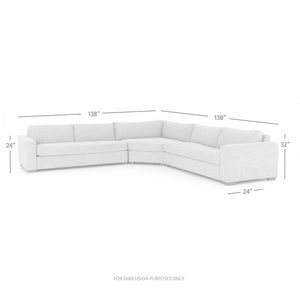 Manassas 138" Bench Seat Sectional - Quick Sand - Classic Carolina Home