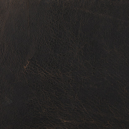 Maxine 34" Top Grain Leather Swivel Chair - Distressed Black - Classic Carolina Home