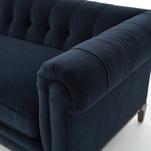 Griffin 95" Tufted 2 Cushion Sofa - Navy - Classic Carolina Home