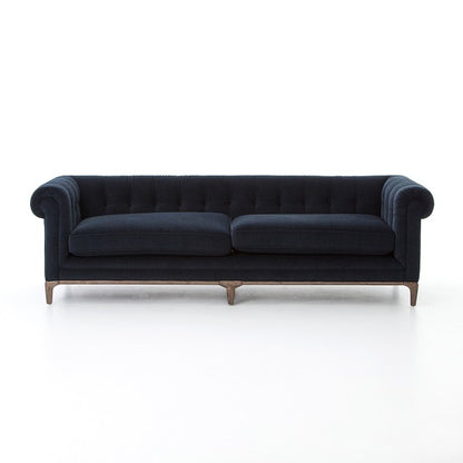 Griffin 95" Tufted 2 Cushion Sofa - Navy - Classic Carolina Home