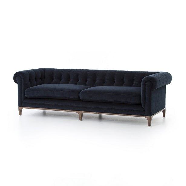 Griffin 95" Tufted 2 Cushion Sofa - Navy - Classic Carolina Home