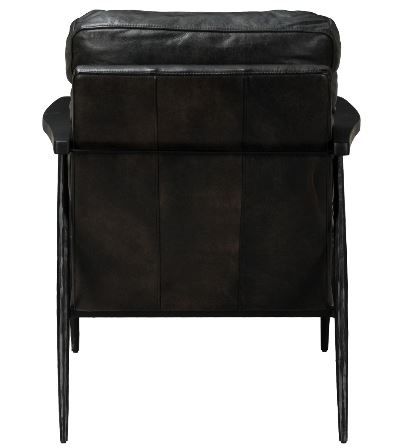 Kristoff Top Grain Leather Club Chair - Black - Classic Carolina Home