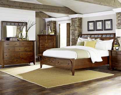 Cashiers Mahogany Queen Storage Bed - Cocoa - Classic Carolina Home