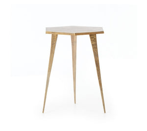 Cleo 16" End Table - Raw Brass