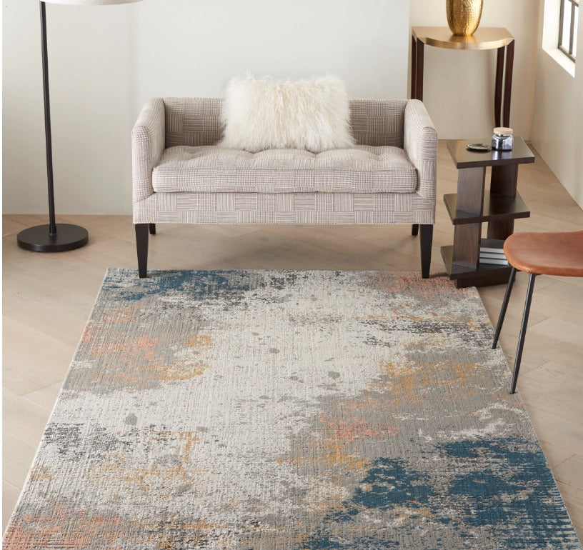 Cumulus Area Rug - Grey/Blue/Ivory/Rust