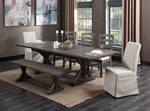 Mooresville 84"-112" Butterfly Leaf Extension Dining Table - Charcoal Wash - Classic Carolina Home