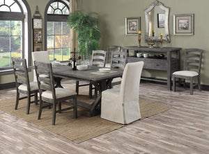 Mooresville 84"-112" Butterfly Leaf Extension Dining Table - Charcoal Wash - Classic Carolina Home