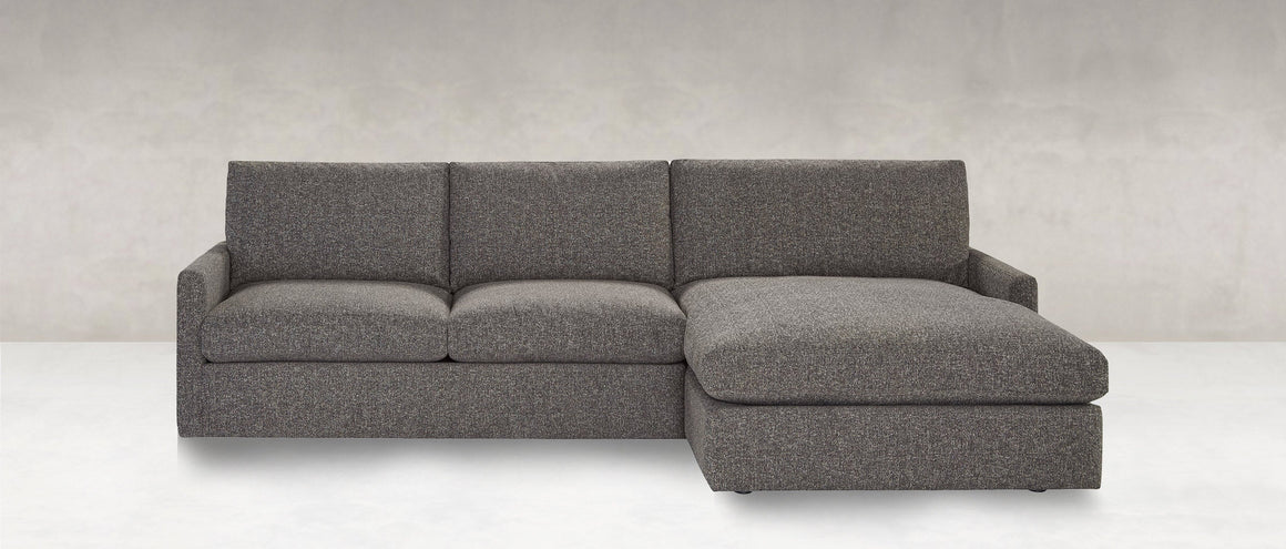 Ethan Quick Ship 128" 2 Trillium Cushion Sofa + Chaise