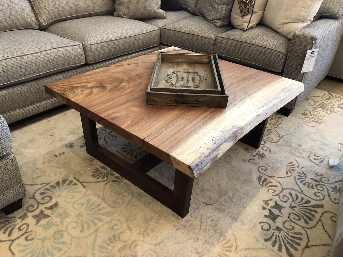 Fletcher 40" Square Guanacaste Live Edge Coffee Table - Classic Carolina Home