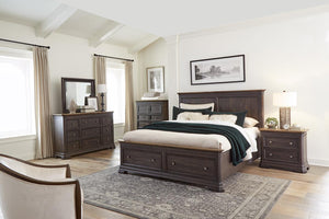 Lewis Mahogany Queen 2 Drawer Storage Bed - Cocoa - Classic Carolina Home