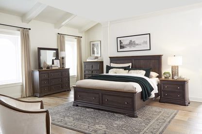 Lewis Mahogany California King 2 Drawer Storage Bed - Cocoa - Classic Carolina Home
