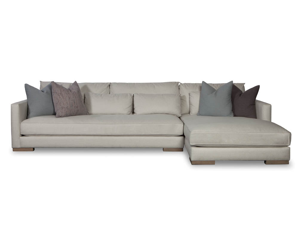 Glenda Quick Ship 130" Sofa + Right Arm Chaise