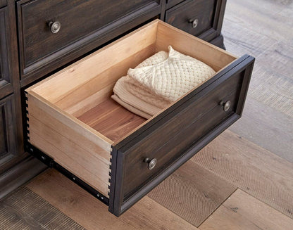 Lewis Mahogany Queen 2 Drawer Storage Bed - Cocoa - Classic Carolina Home