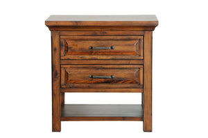 Hunter 29" Mahogany 2 Drawer Nightstand - Chestnut - Classic Carolina Home