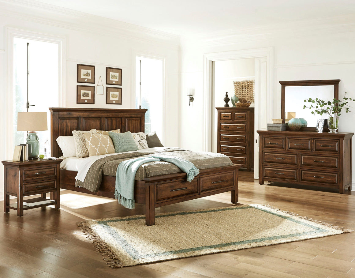 Hunter Mahogany 2 Drawer Storage Bed - Chestnut - Classic Carolina Home