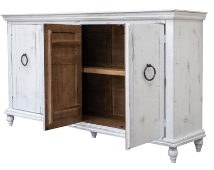 Celeste 74" 4 Door Sideboard - Cottage White - Classic Carolina Home
