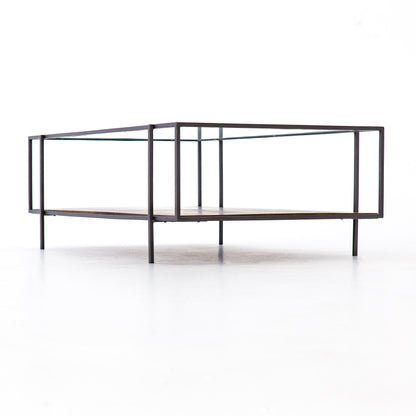 Bynum 48" Glass + Iron Coffee Table - Classic Carolina Home