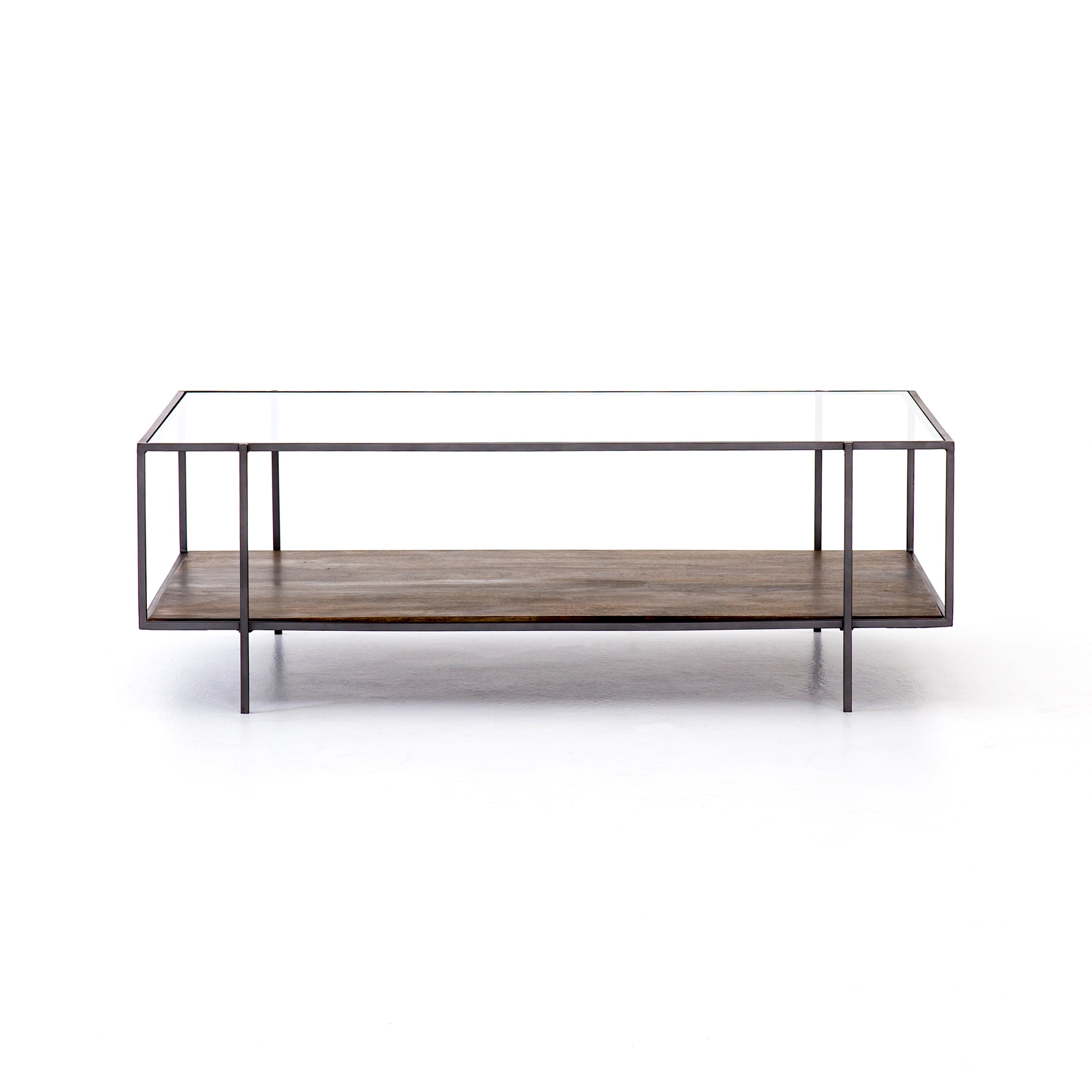 Bynum 48" Glass + Iron Coffee Table - Classic Carolina Home