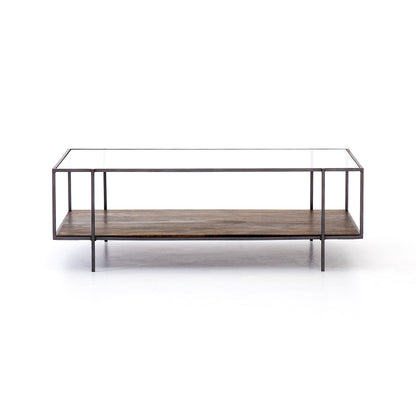Bynum 48" Glass + Iron Coffee Table - Classic Carolina Home