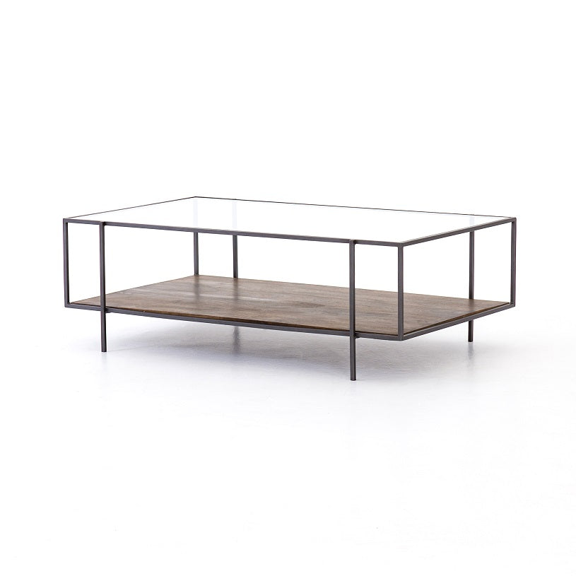 Bynum 48" Glass + Iron Coffee Table - Classic Carolina Home