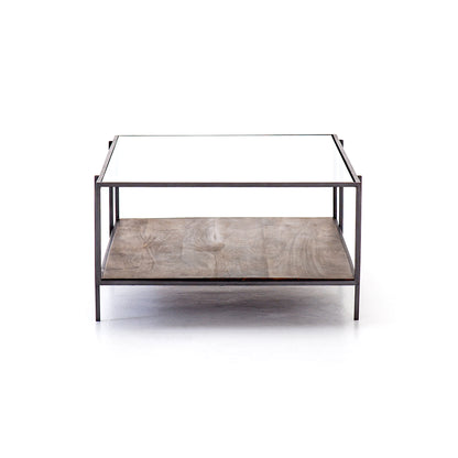 Bynum 48" Glass + Iron Coffee Table - Classic Carolina Home