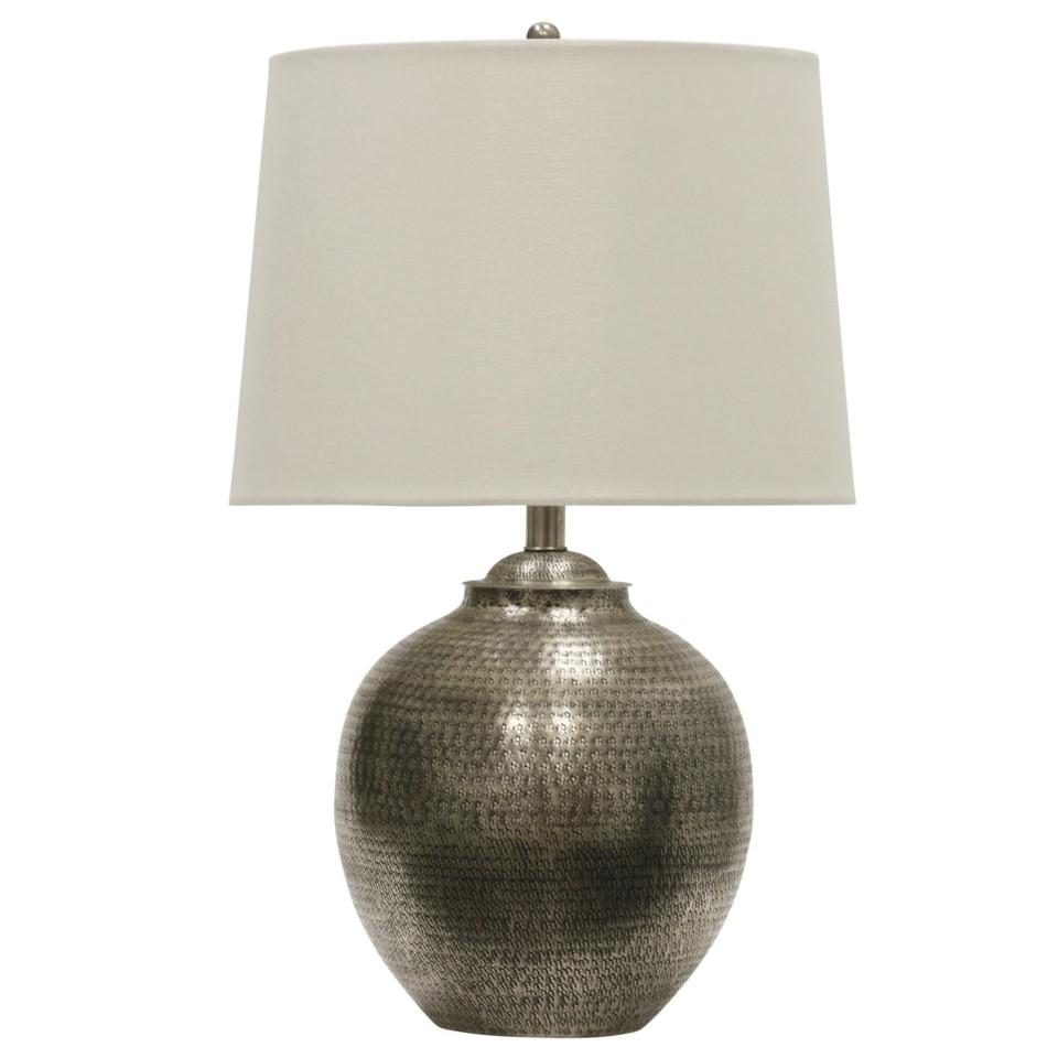 Hammered Silver Lamp