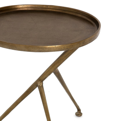 Mitch 18" Accent Table - Raw Brass - Classic Carolina Home