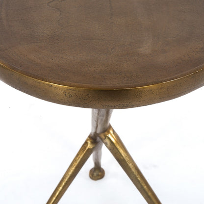 Mitch 18" Accent Table - Raw Brass - Classic Carolina Home