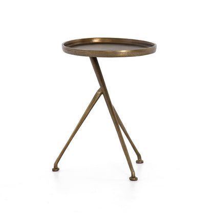 Mitch 18" Accent Table - Raw Brass - Classic Carolina Home