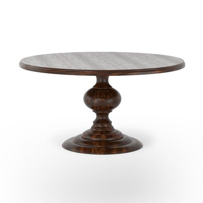 Angelina 60" Round Dining Table - Dark Oak - Classic Carolina Home