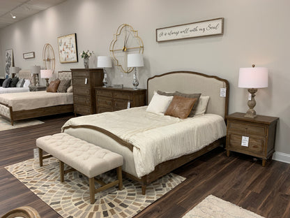 Greenville Upholstered Bed - Queen - Sandstone - Classic Carolina Home