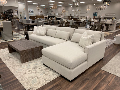 Glenda 130" Quick Ship Sofa w/RAF Chaise - Crypton Quicksilver - Classic Carolina Home