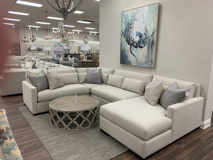 Glenda Quick Ship 144" x 104" Sectional w/Right Arm Facing Chaise - Crypton Quicksilver - Classic Carolina Home