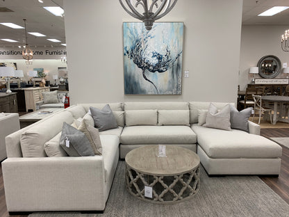 Glenda Quick Ship 144" x 104" Sectional w/Right Arm Facing Chaise - Crypton Quicksilver - Classic Carolina Home