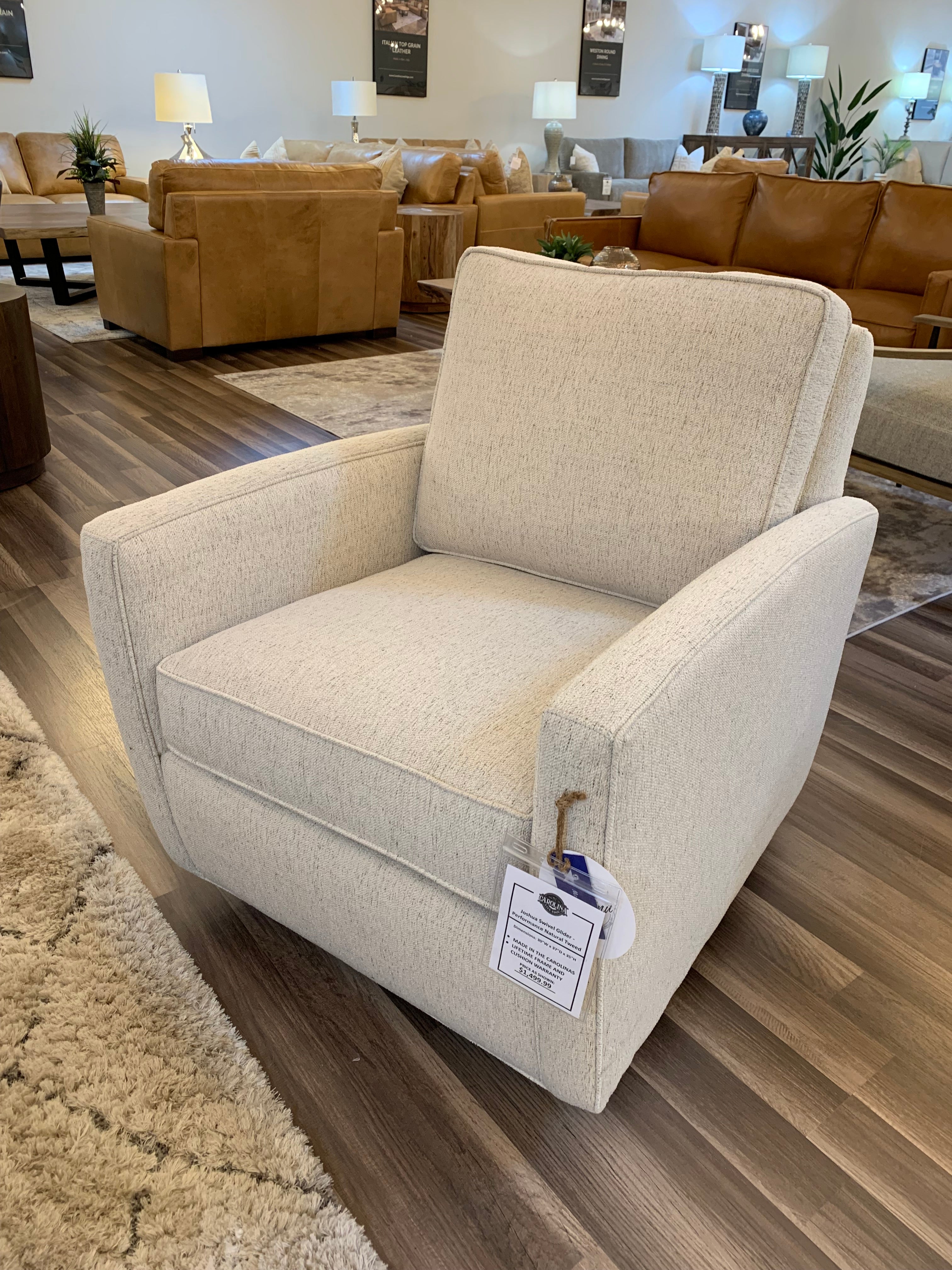 Matthew 30" Express Ship Swivel Glider - Performance Natural Tweed