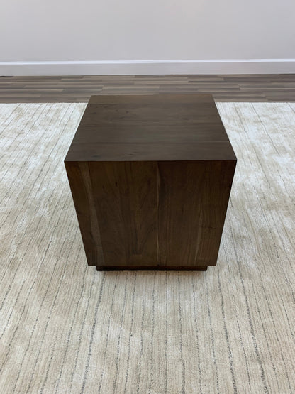 Malcolm Acacia 20" Square End Table - Natural + Smoke
