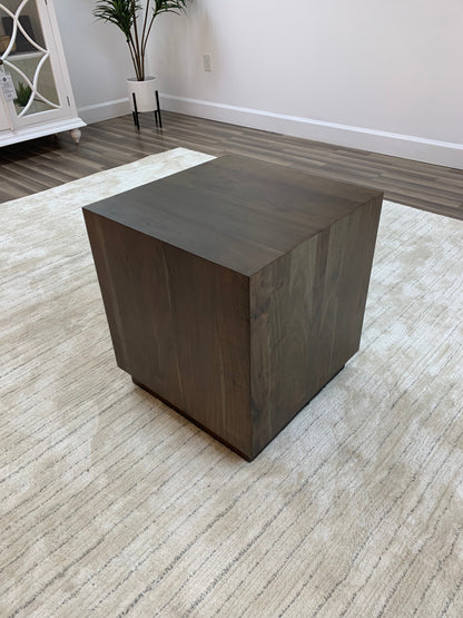 Malcolm Acacia 20" Square End Table - Natural + Smoke