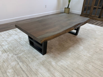 Malcolm Acacia 60" Rectangular Live Edge Coffee Table - Natural + Smoke