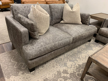 Franklin 72" Top Grain Leather 2 Cushion Loveseat - Coyote Steel