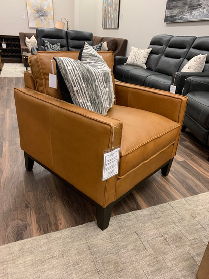 Willis 33" Top Grain Leather Chair - Monza Chestnut