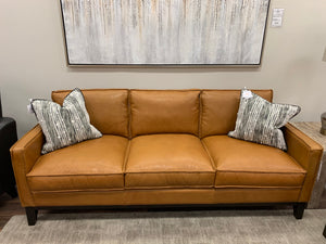 Willis 85" Top Grain Leather 3 Cushion Sofa - Monza Chestnut